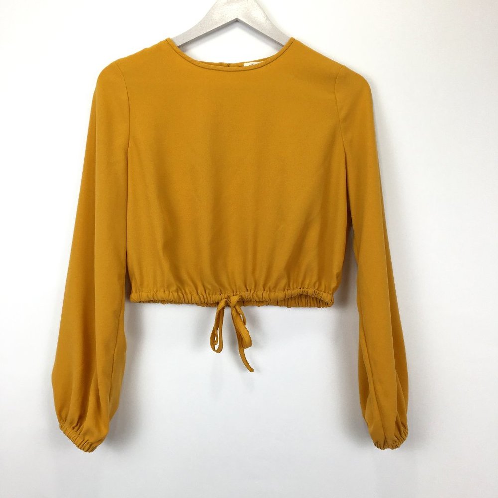 Mustard Long Sleeve Crop Top